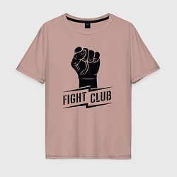 Футболка оверсайз мужская Fight club warrior, цвет: пыльно-розовый