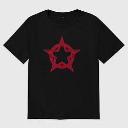 Футболка оверсайз мужская Red star USSR, цвет: черный