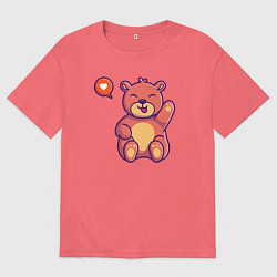 Футболка оверсайз мужская Lovely bear, цвет: коралловый