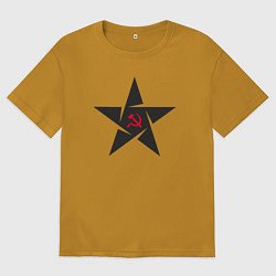 Футболка оверсайз мужская Black star USSR, цвет: горчичный