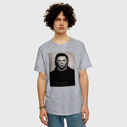 Футболка оверсайз мужская Майкл Майерс магшот, цвет: меланж — фото 2