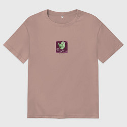 Футболка оверсайз мужская Маленькая птичка, цвет: пыльно-розовый