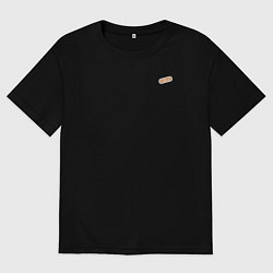 Футболка оверсайз мужская Я в порядке пластырь с надписью, цвет: черный