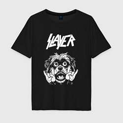 Футболка оверсайз мужская Slayer rock dog, цвет: черный