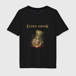 Футболка оверсайз мужская Elden drink meme, цвет: черный