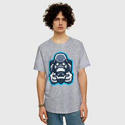 Футболка оверсайз мужская Gamer monkey, цвет: меланж — фото 2