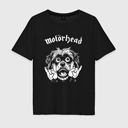 Футболка оверсайз мужская Motorhead rock dog, цвет: черный