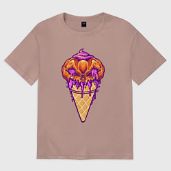 Футболка оверсайз мужская Halloween ice cream, цвет: пыльно-розовый