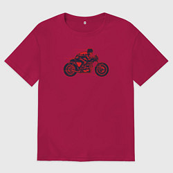 Футболка оверсайз мужская Speedy biker, цвет: маджента