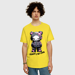 Футболка оверсайз мужская Да - я злой, цвет: желтый — фото 2