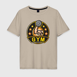 Футболка оверсайз мужская Gym stars, цвет: миндальный