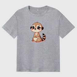 Футболка оверсайз мужская Милый сурикат, цвет: меланж