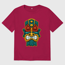 Футболка оверсайз мужская African tiki, цвет: маджента