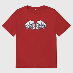 Футболка оверсайз мужская Game over fists, цвет: красный