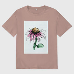 Футболка оверсайз мужская Любит-не любит, цвет: пыльно-розовый