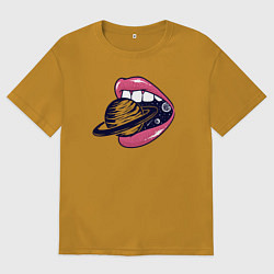 Футболка оверсайз мужская Вкус Сатурна, цвет: горчичный