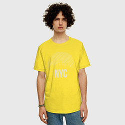 Футболка оверсайз мужская NYC vibe, цвет: желтый — фото 2