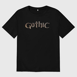 Футболка оверсайз мужская Gothic remake logo, цвет: черный