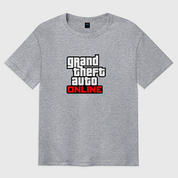 Футболка оверсайз мужская GTA online logo game, цвет: меланж