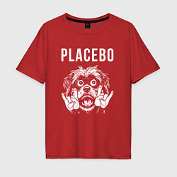 Футболка оверсайз мужская Placebo rock dog, цвет: красный