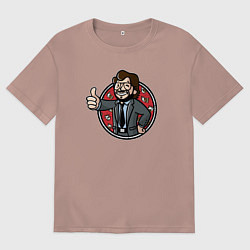 Футболка оверсайз мужская Крутой профессор, цвет: пыльно-розовый