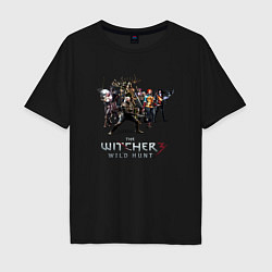 Футболка оверсайз мужская The Witcher 3 team, цвет: черный