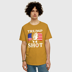 Футболка оверсайз мужская Trump shot, цвет: горчичный — фото 2