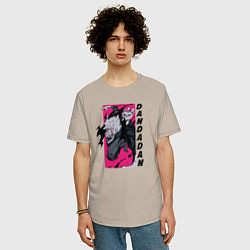 Футболка оверсайз мужская Дандадан, цвет: миндальный — фото 2