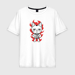 Футболка оверсайз мужская Дандадан - Турбо бабка yokai, цвет: белый