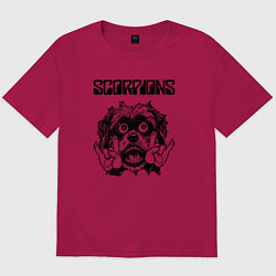 Футболка оверсайз мужская Scorpions - rock dog, цвет: маджента