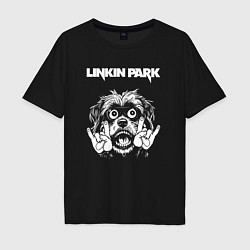 Футболка оверсайз мужская Linkin Park rock dog, цвет: черный