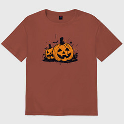 Футболка оверсайз мужская Pumpkins, цвет: кирпичный