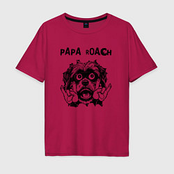 Футболка оверсайз мужская Papa Roach - rock dog, цвет: маджента