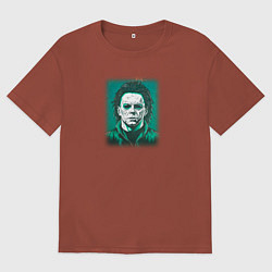 Футболка оверсайз мужская Майкл Майерс из фильма Хэллоуин, цвет: кирпичный