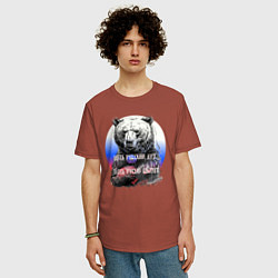 Футболка оверсайз мужская Здесь русский дух, цвет: кирпичный — фото 2