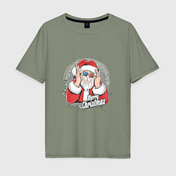 Футболка оверсайз мужская Cool Santa, цвет: авокадо