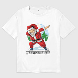 Футболка оверсайз мужская Dab Santa, цвет: белый