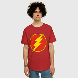 Футболка оверсайз мужская Flash logo, цвет: красный — фото 2