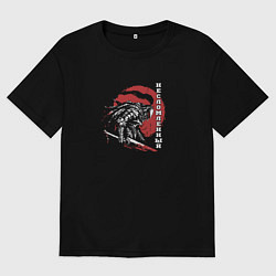 Футболка оверсайз мужская Несломленный воин, цвет: черный