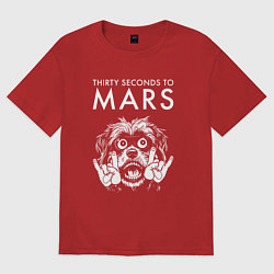 Футболка оверсайз мужская Thirty Seconds to Mars rock dog, цвет: красный