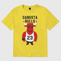 Футболка оверсайз мужская Gangsta Bulls 23, цвет: желтый