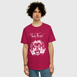 Футболка оверсайз мужская Pink Floyd rock dog, цвет: маджента — фото 2