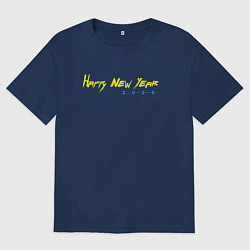 Футболка оверсайз мужская Киберпанк 2025, цвет: тёмно-синий