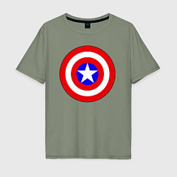 Футболка оверсайз мужская Captain America logo, цвет: авокадо