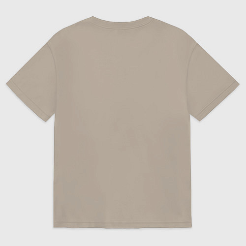 Мужская футболка оверсайз Black blot star - minimalism / Миндальный – фото 2