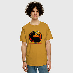 Футболка оверсайз мужская Мортал Комбат, цвет: горчичный — фото 2