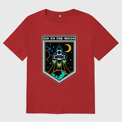 Футболка оверсайз мужская Отправиться на луну, цвет: красный