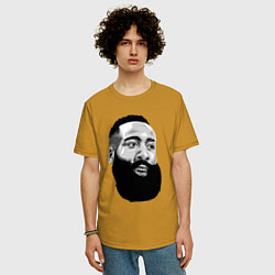 Футболка оверсайз мужская James Harden, цвет: горчичный — фото 2