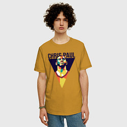 Футболка оверсайз мужская Крис Пол, цвет: горчичный — фото 2