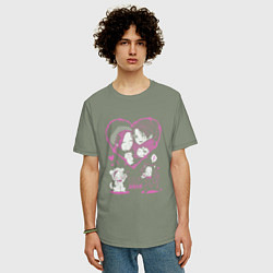 Футболка оверсайз мужская NANA Нана Коматсу и Осаки, цвет: авокадо — фото 2